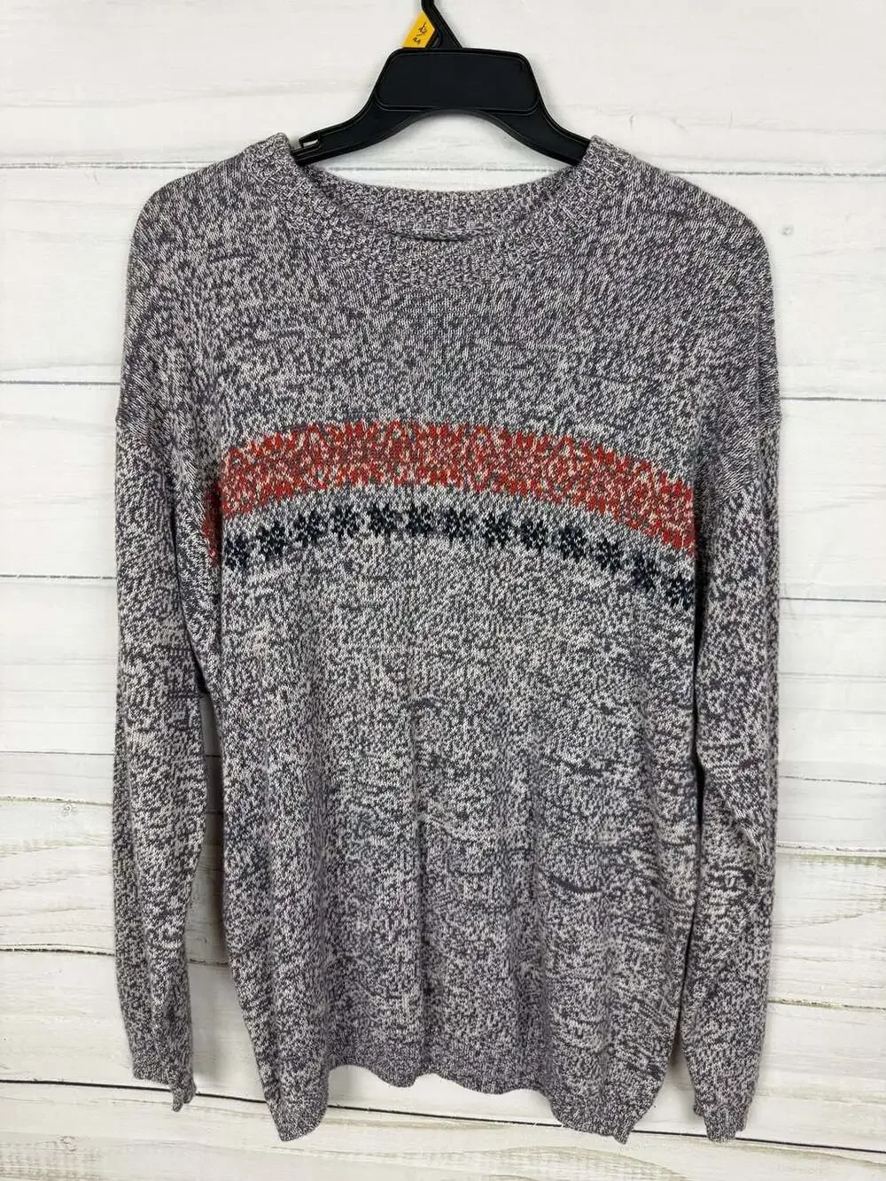 American Outpost Men's XL Ramie Cotton Blend Marled Fair Isle Pullover Sweater